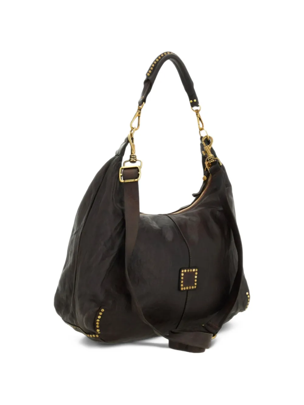 Campomaggi studded shoulder bag Bruin
