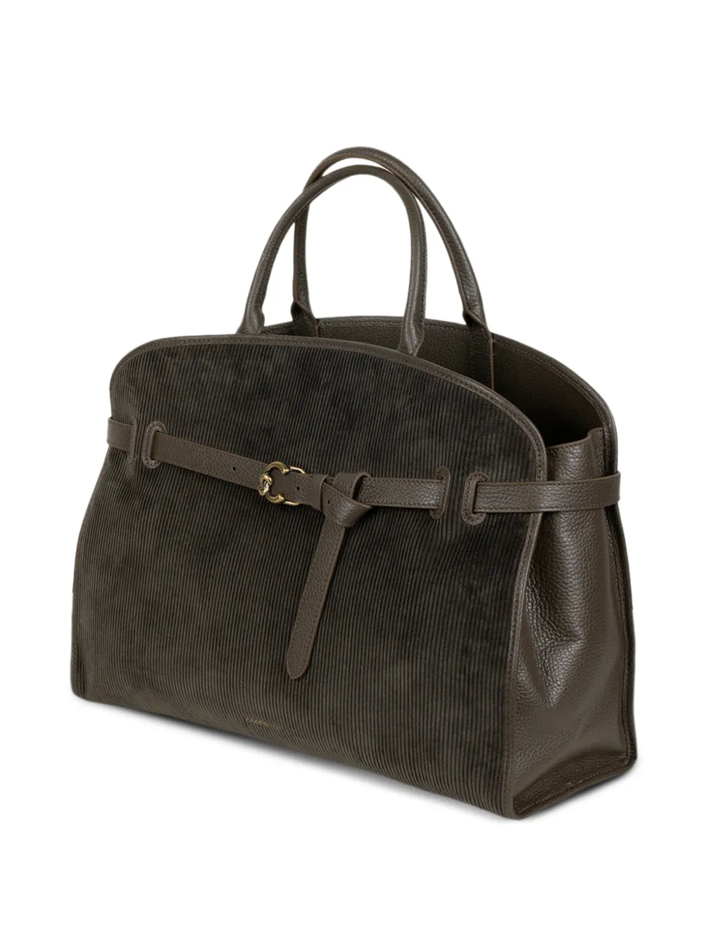 Coccinelle corduroy-effect buckled tote bag Bruin