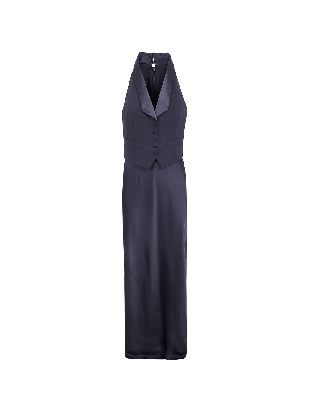 Lauren Ralph Lauren tuxedo-style halterneck dress - Nero