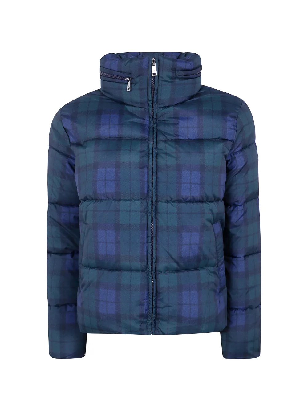 Lauren Ralph Lauren Blackwatch tartan quilted puffer jacket - Blau