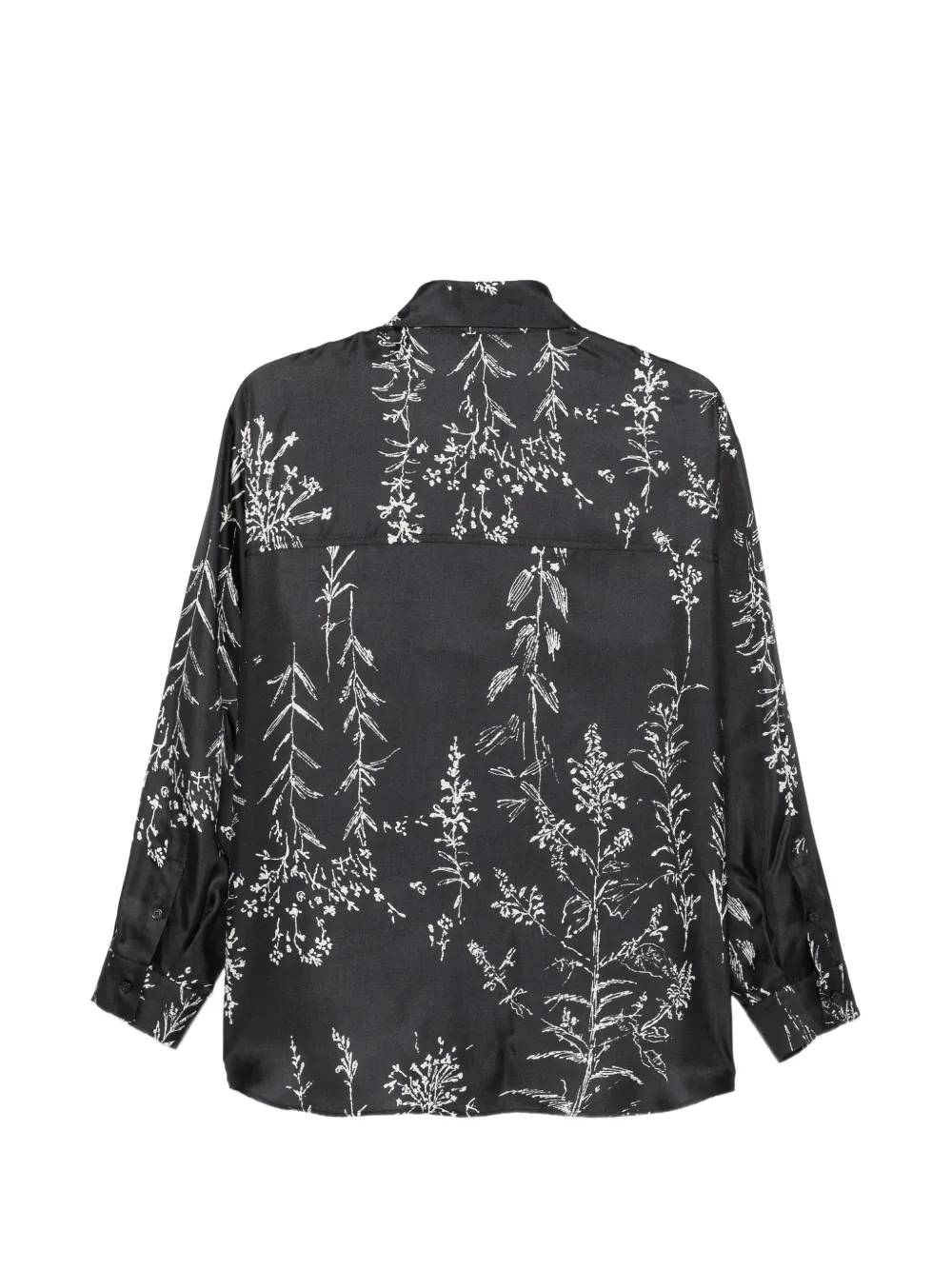 Alysi floral-print silk shirt Zwart