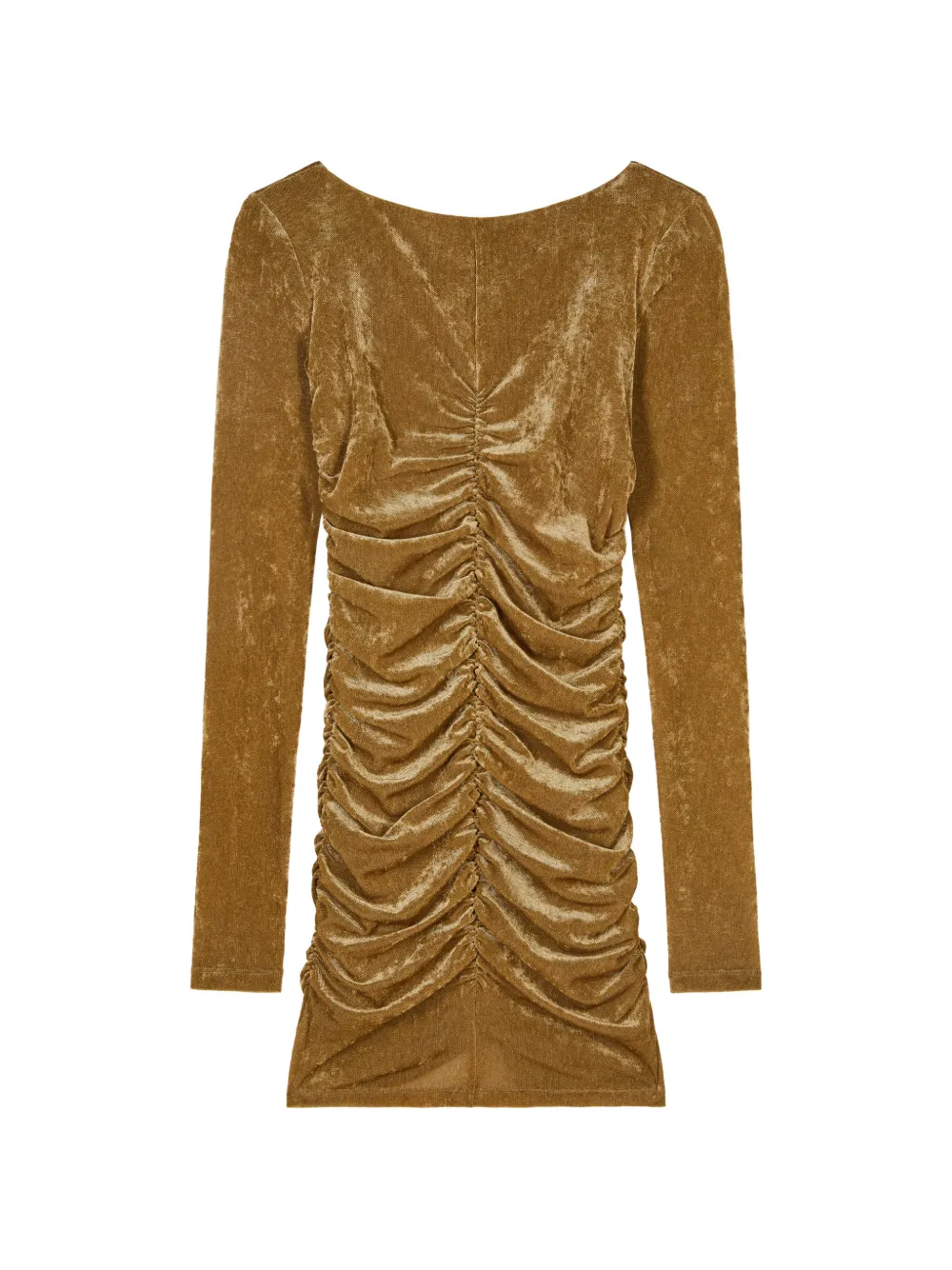 Patrizia Pepe ruched velvet mini dress Goud