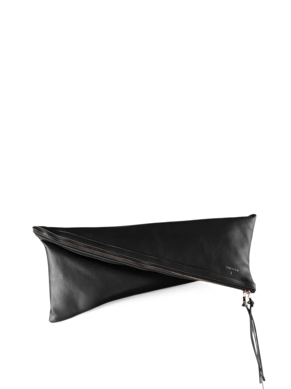 Patrizia Pepe Vedo Non Vedo asymmetric leather clutch bag - Nero
