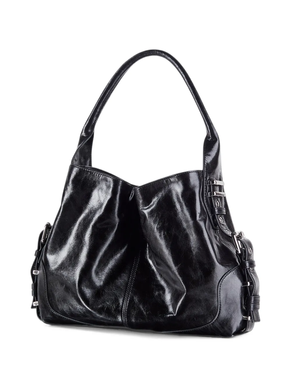 Patrizia Pepe drawstring buckled shoulder bag Zwart