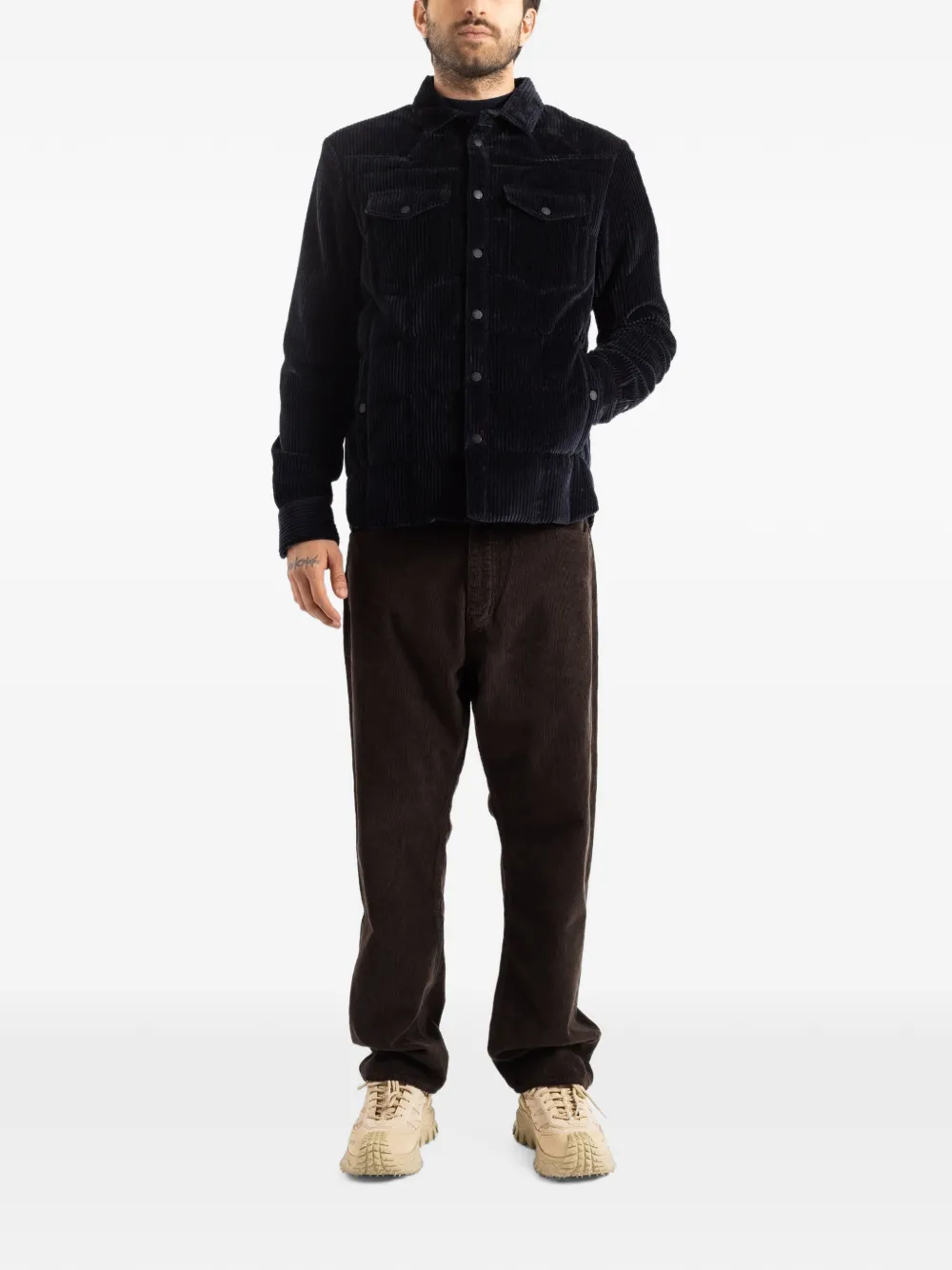 Moncler Grenoble Gelt corduroy-quilted jacket Blauw