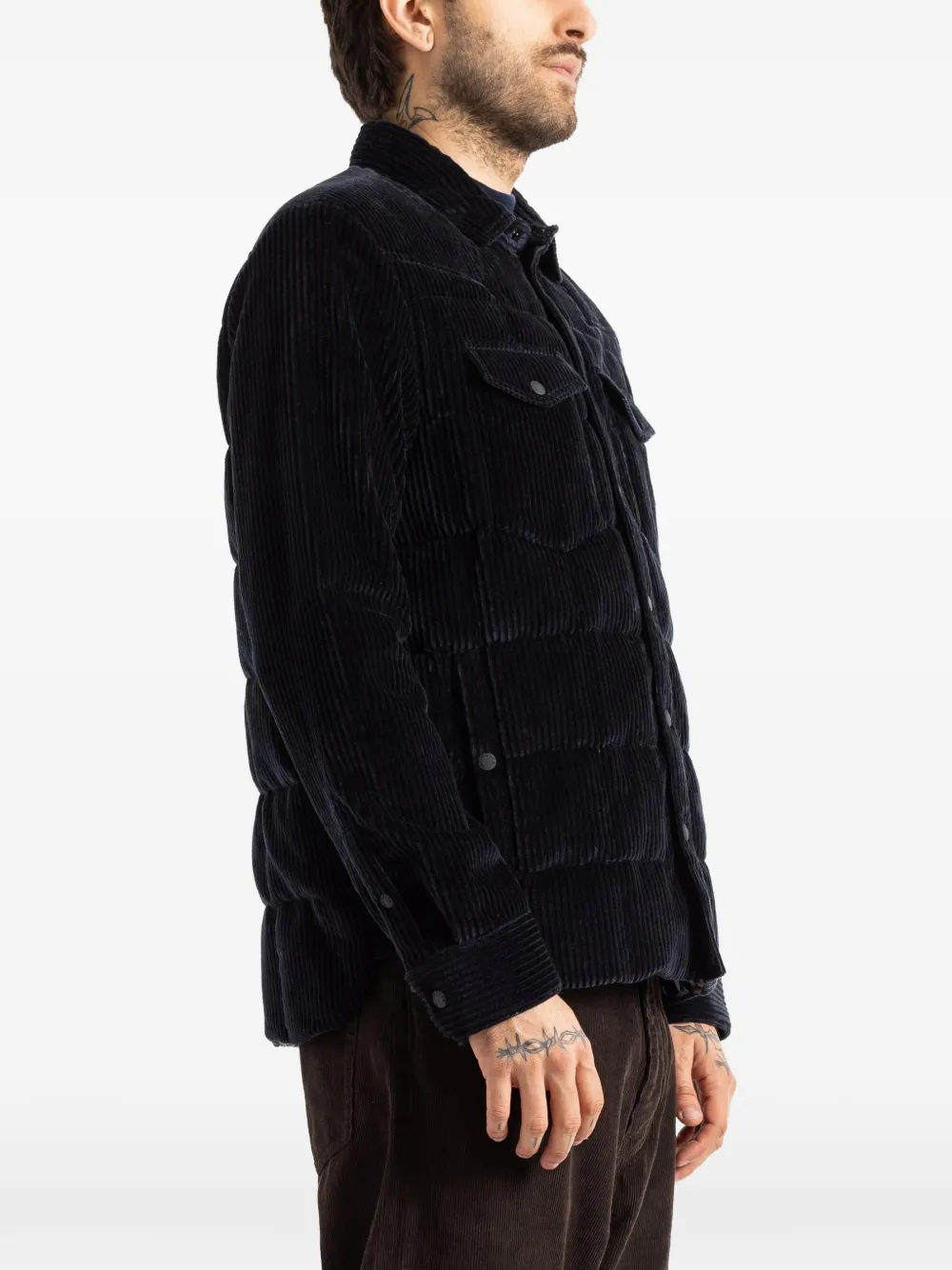 Moncler Grenoble Gelt corduroy-quilted jacket Blauw
