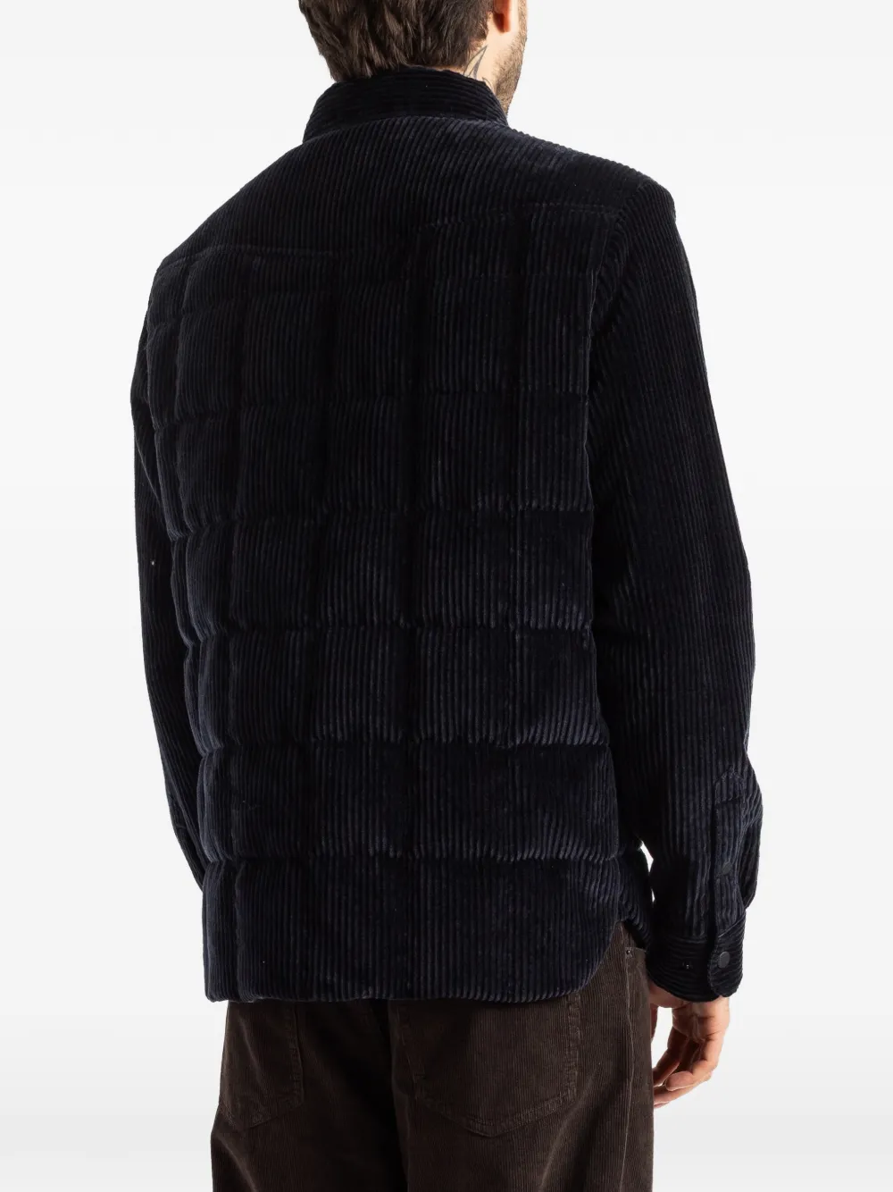 Moncler Grenoble Gelt corduroy-quilted jacket Blauw
