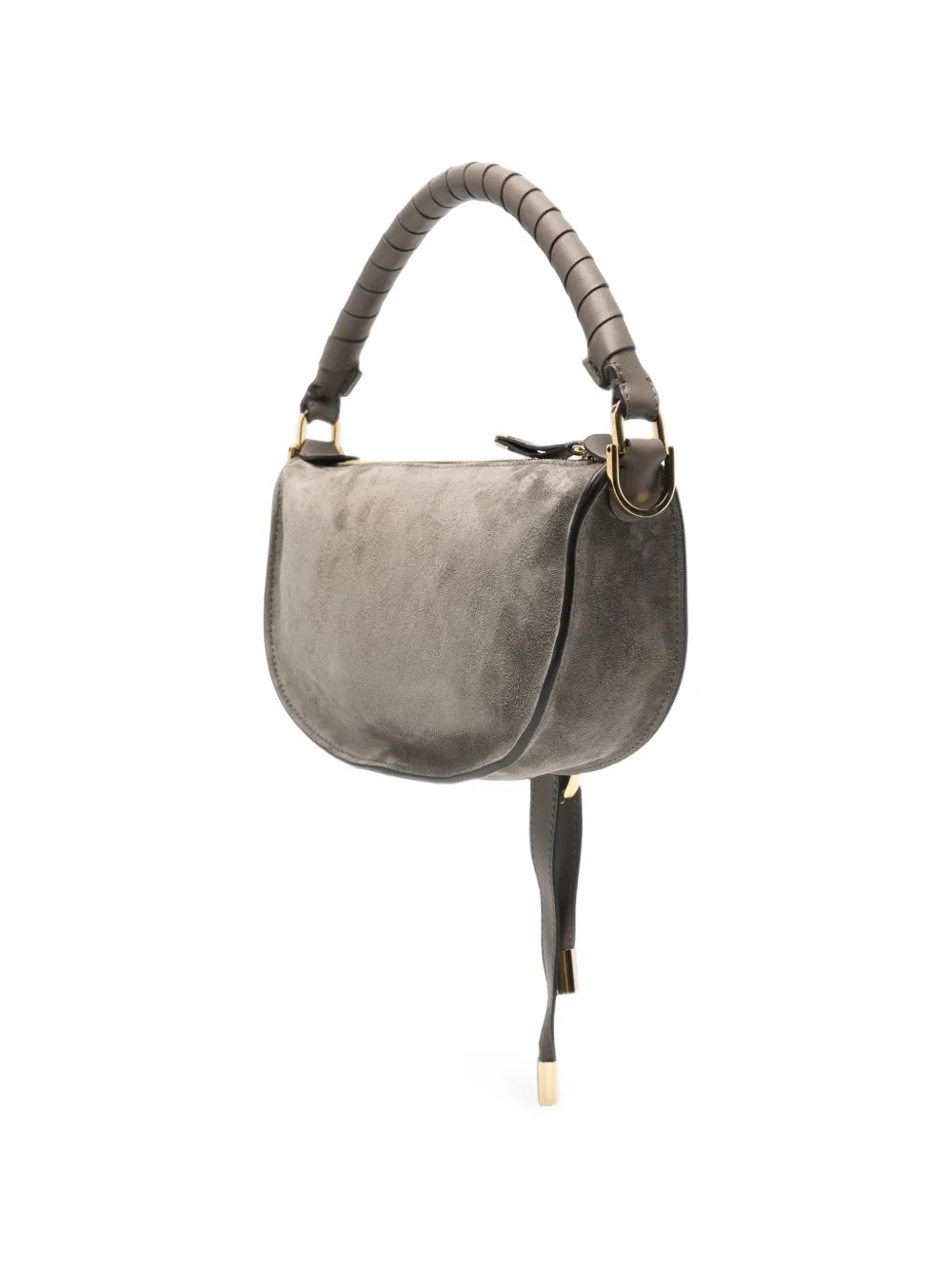Chloé mini Marcie whipstitch-trim shoulder bag Grijs