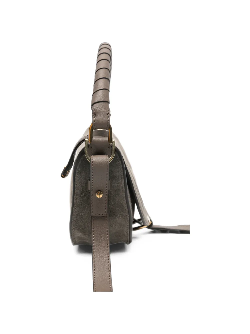 Chloé mini Marcie whipstitch-trim shoulder bag Grijs