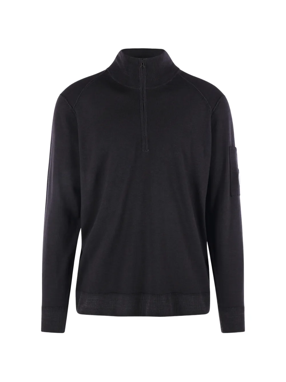 C.P. Company Lens-detail quarter-zip sweater Zwart