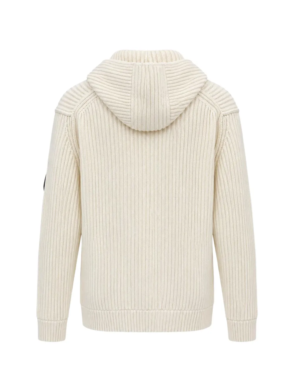C.P. Company ribbed-knit Lens hoodie Beige