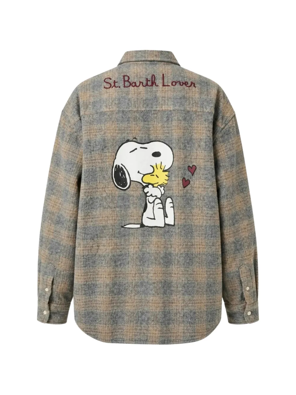MC2 Saint Barth x Peanuts Lully wool-blend flannel shirt with Snoopy embroidery Grijs