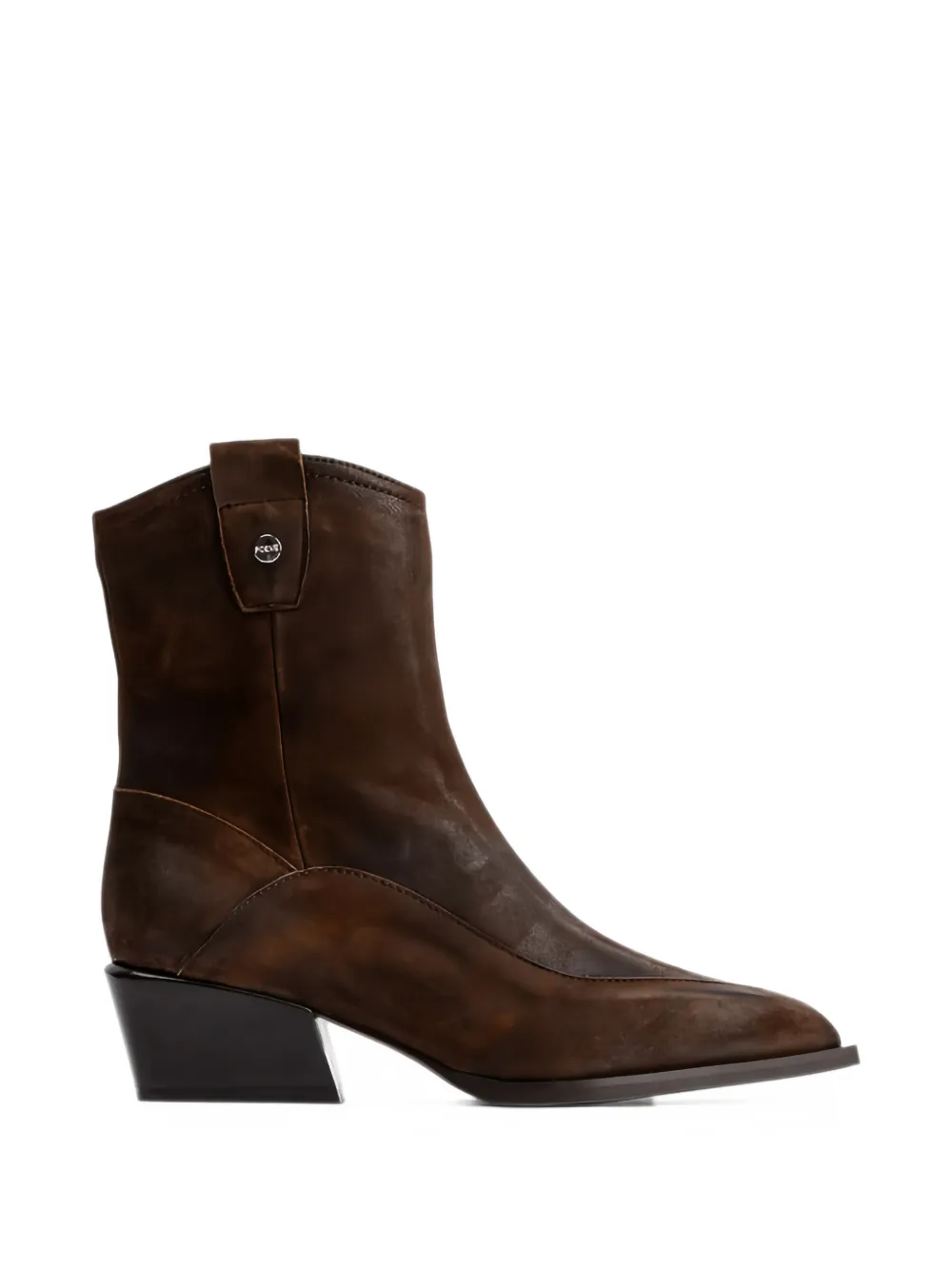Poeve Tate Pointed-toe Ankle Boots In Brown