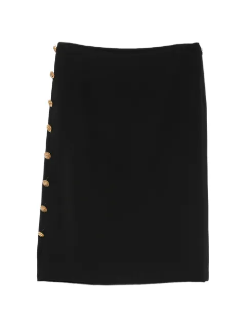 Versace Medusa button-embellished midi skirt