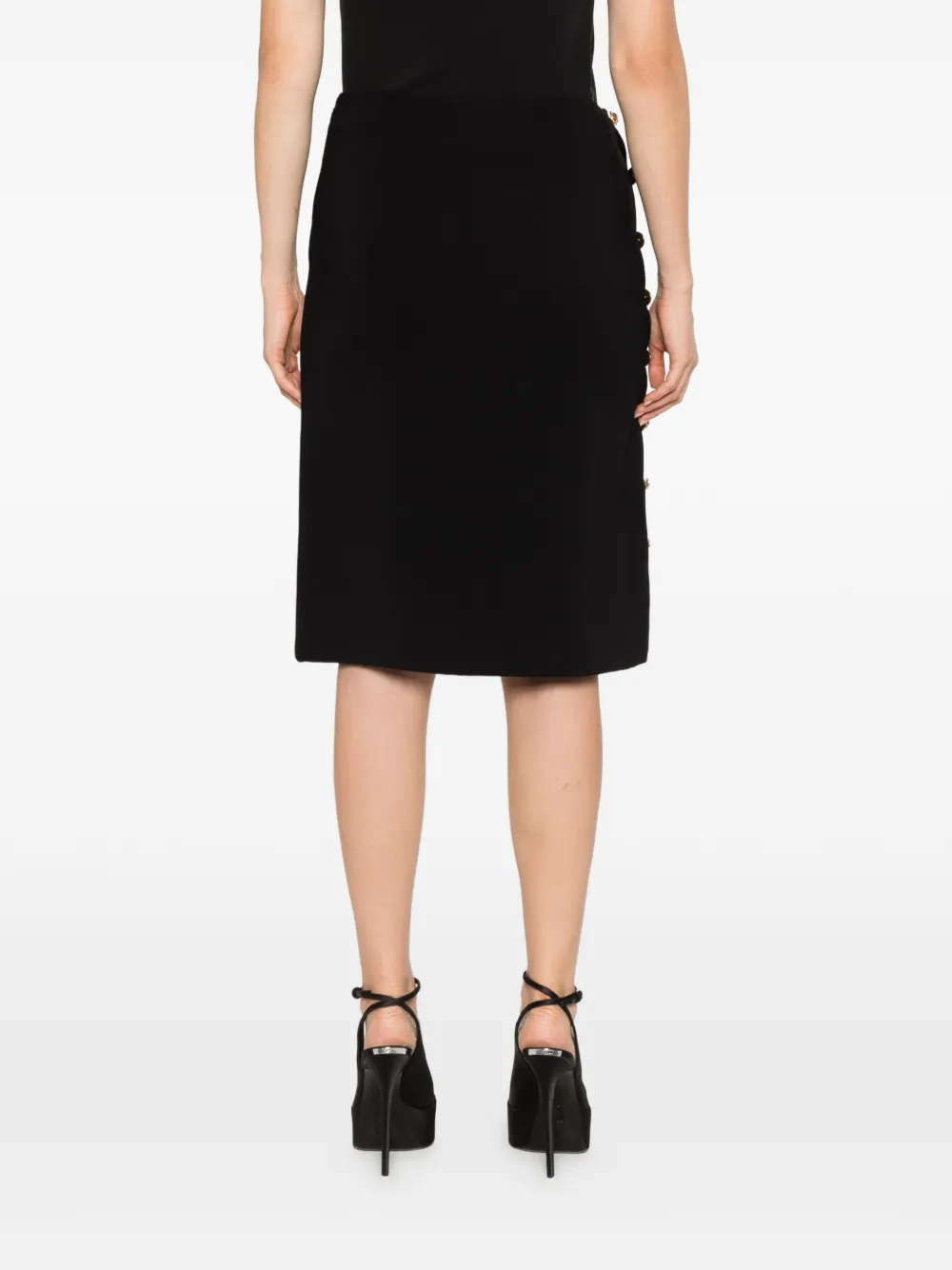 Versace Medusa button-embellished midi skirt Zwart