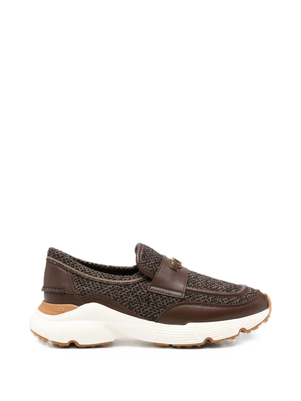 Tod's T Timeless leather-trim loafers - Marrone