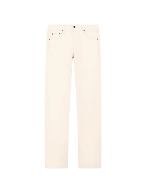 Emporio Armani five-pocket cotton denim jeans with a zip and leather patch