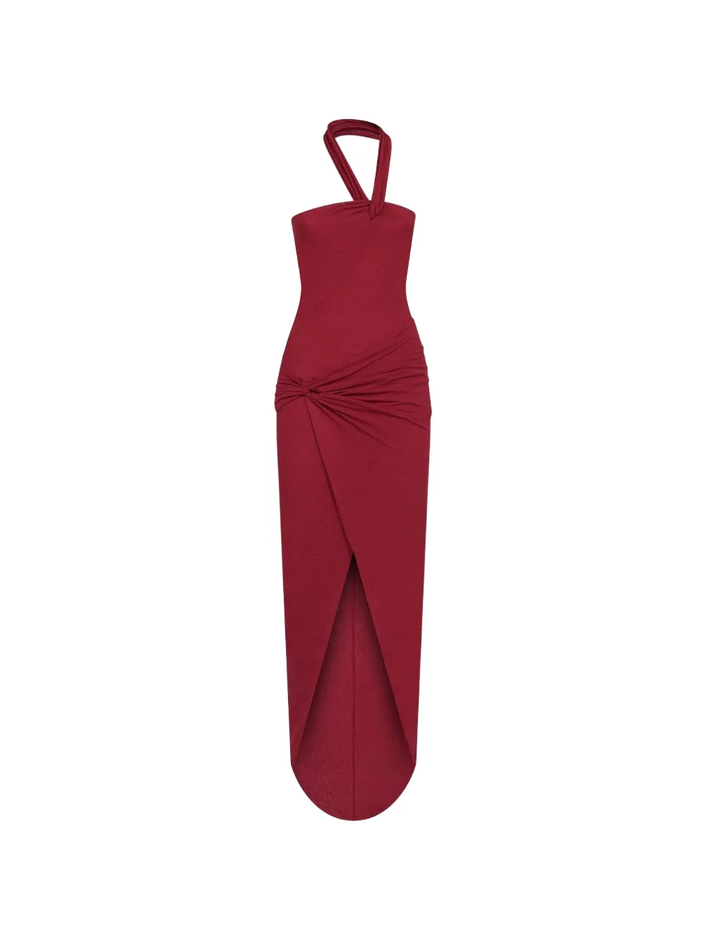 Amen asymmetric draped halterneck maxi dress - Red