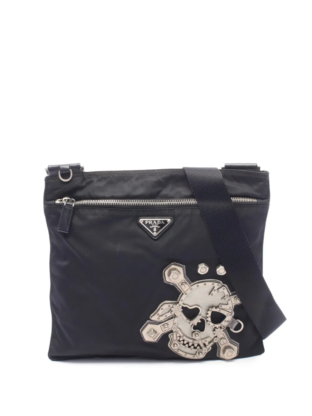 Prada Pre-Owned 2013-2026 Tessuto Skull crossbody bag - Black
