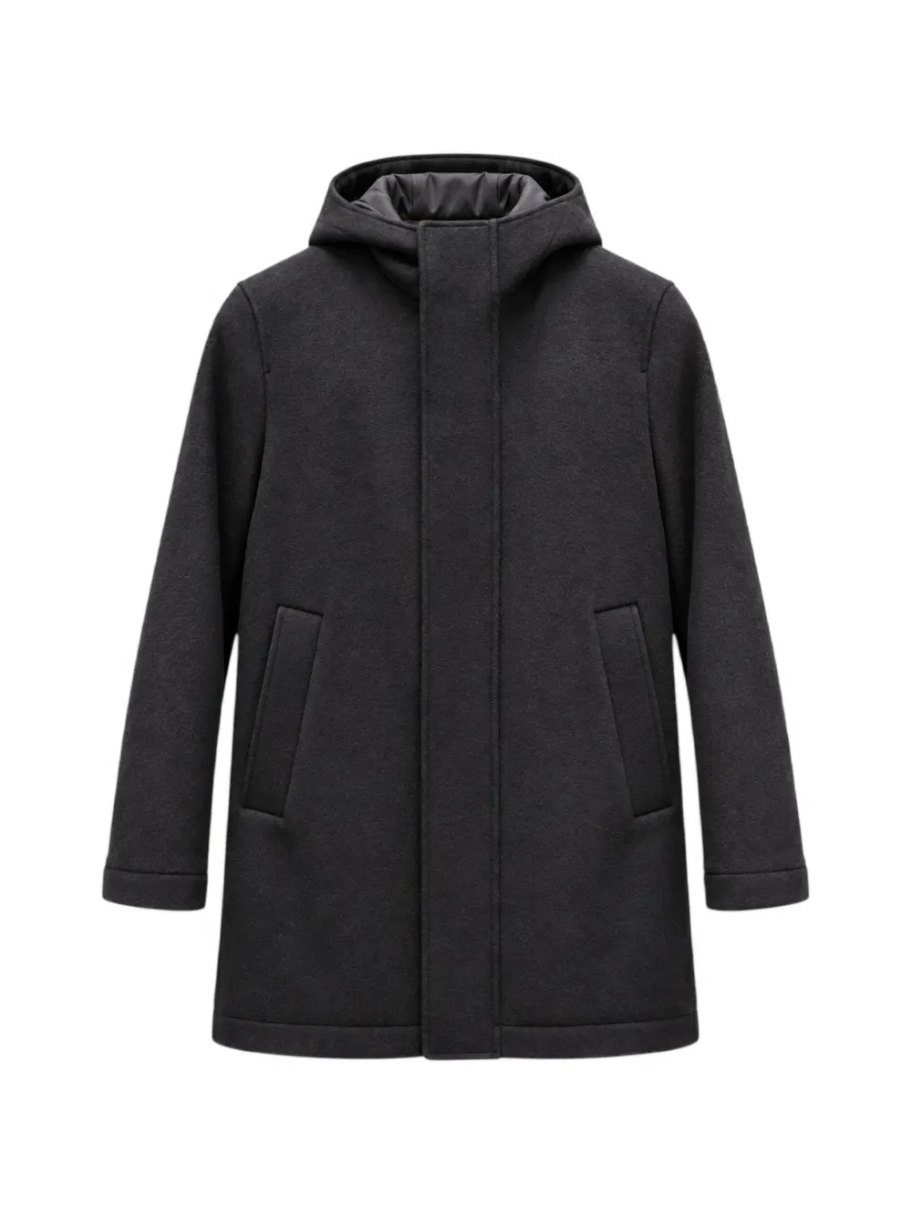 Manuel Ritz hooded concealed-fastening coat - Grau