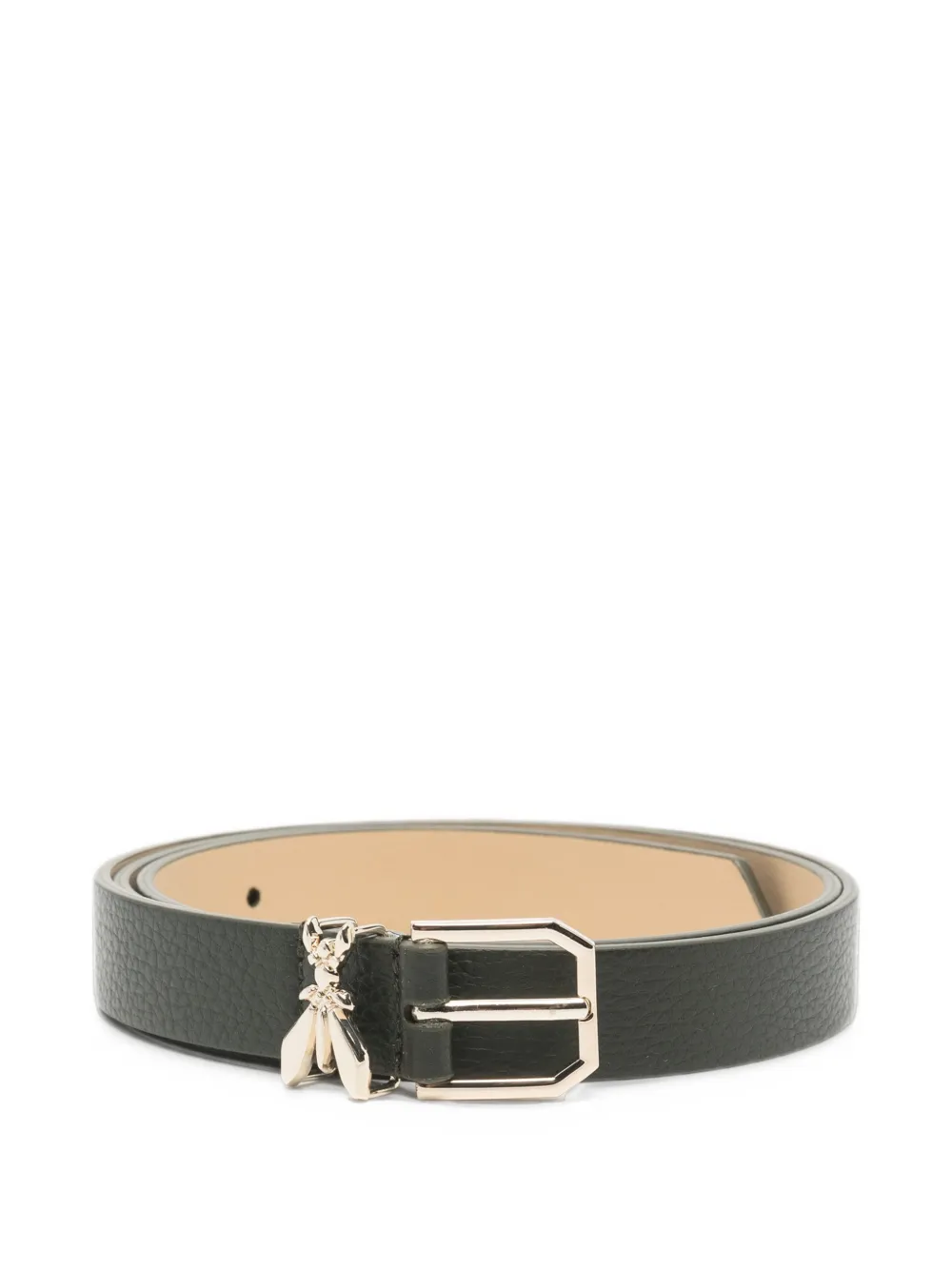 Patrizia Pepe Fly-plaque grained-leather belt - Verde