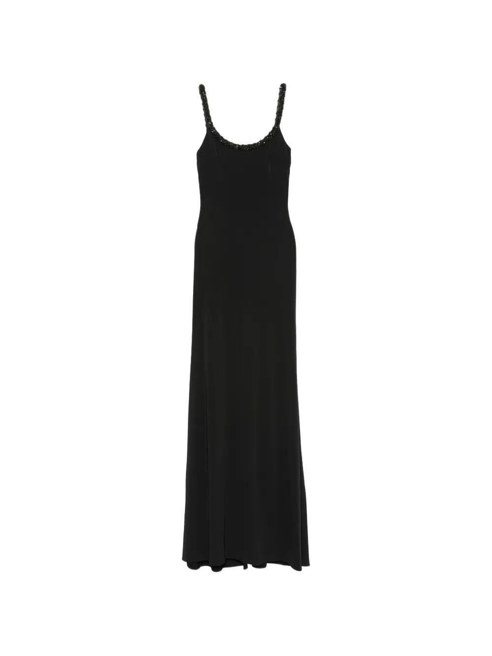 Elisabetta Franchi bead-embellished open-back maxi dress Zwart