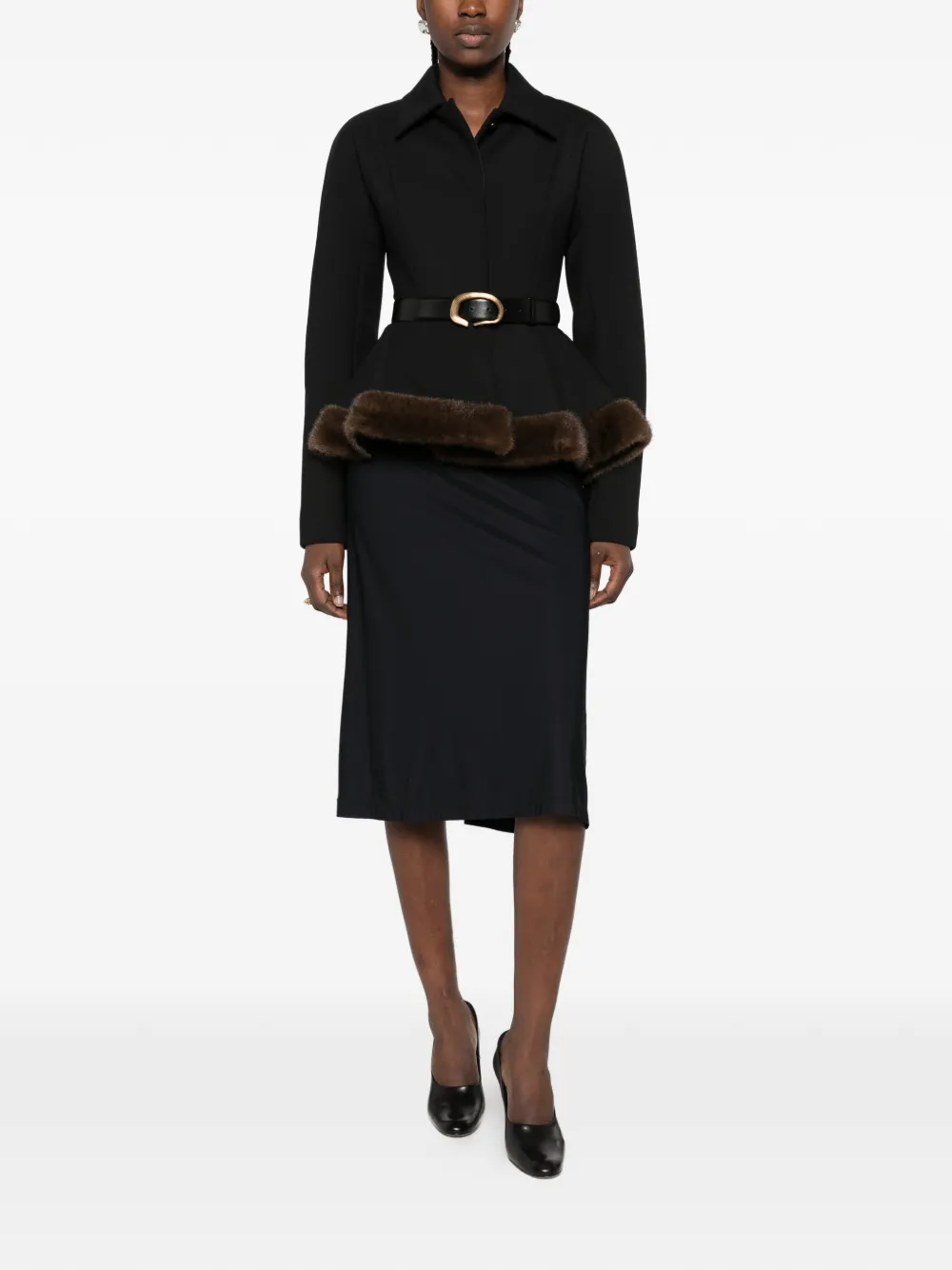Stella McCartney belted jacket Zwart