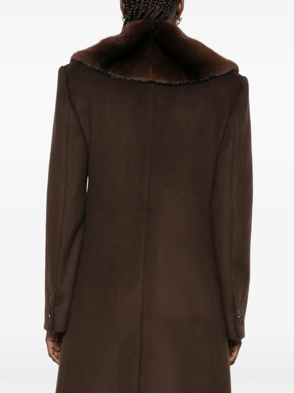 Stella McCartney double-breasted collar-detail coat Bruin