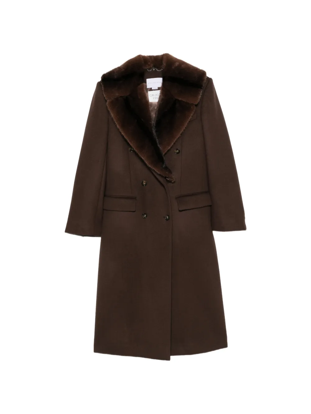 Stella McCartney double-breasted collar-detail coat - Braun