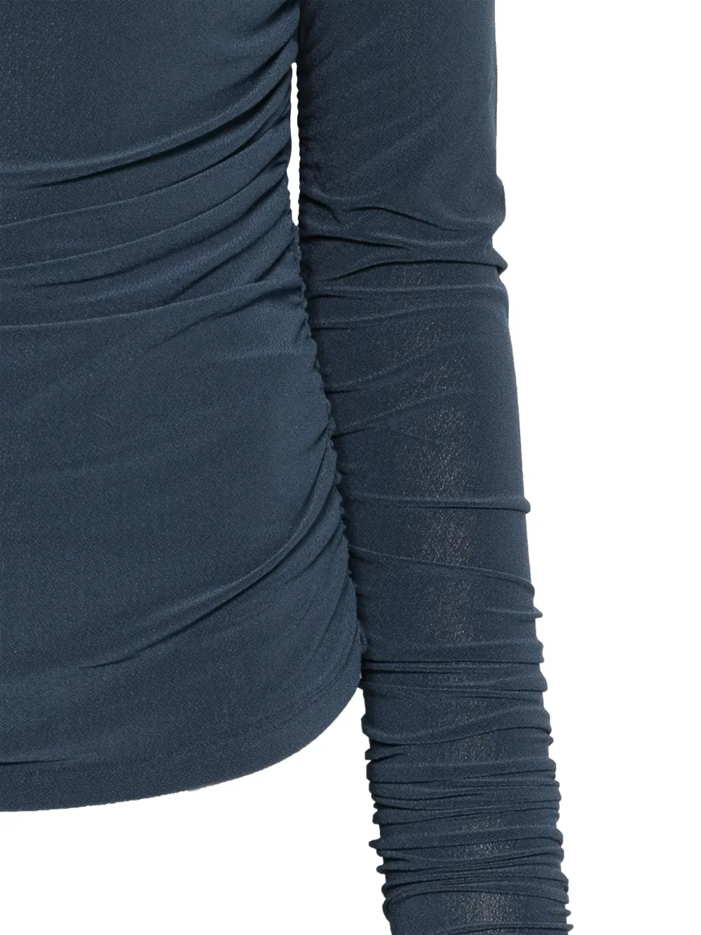 Patrizia Pepe ruched high-neck top Blauw