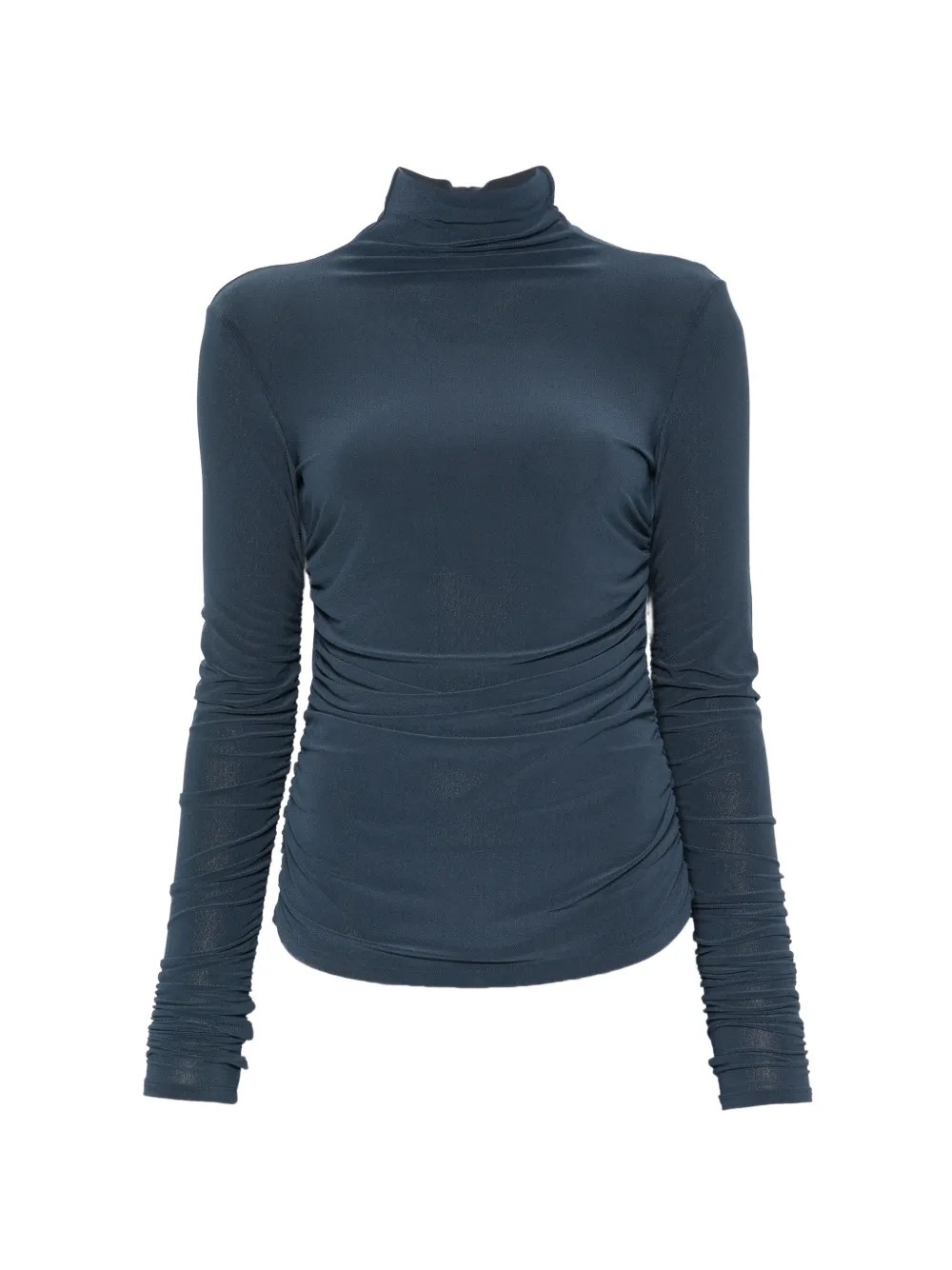 Patrizia Pepe ruched high-neck top - Blu