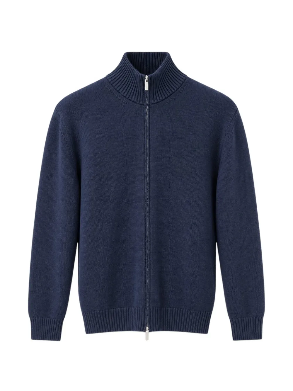 MASQ zip-up ribbed-trim cardigan - Blu