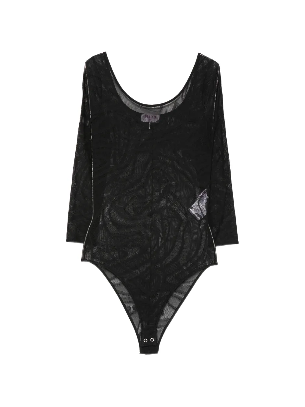 PUCCI Iride-print mesh bodysuit Zwart