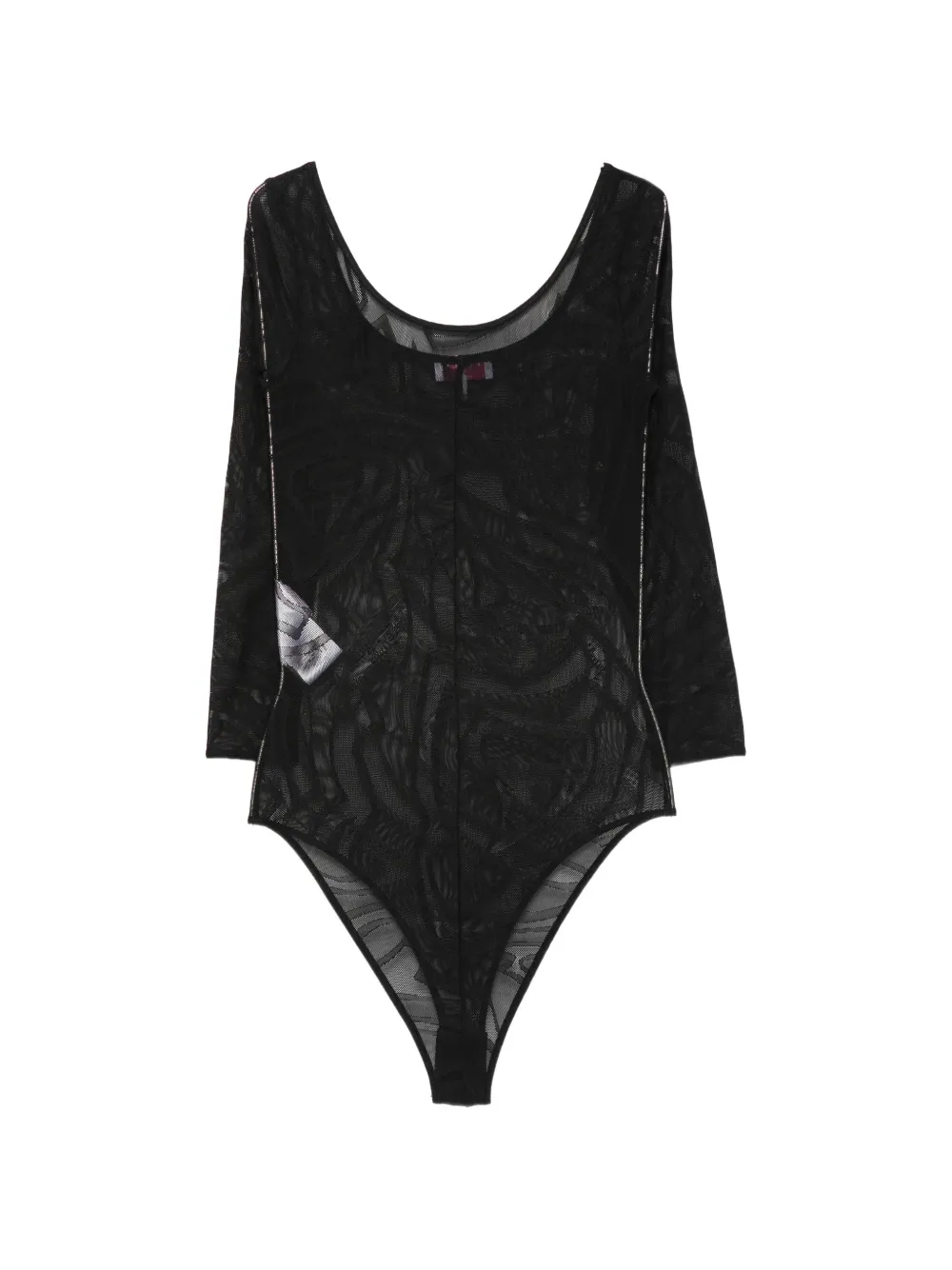 PUCCI Iride-print mesh bodysuit Zwart