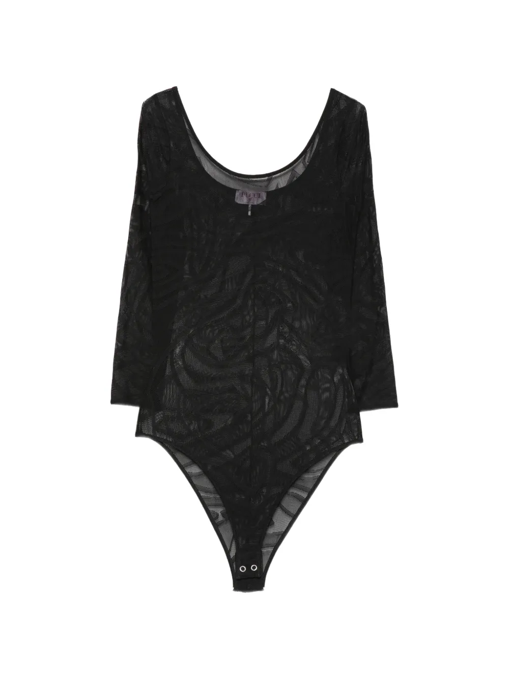 PUCCI Iride-print mesh bodysuit Zwart