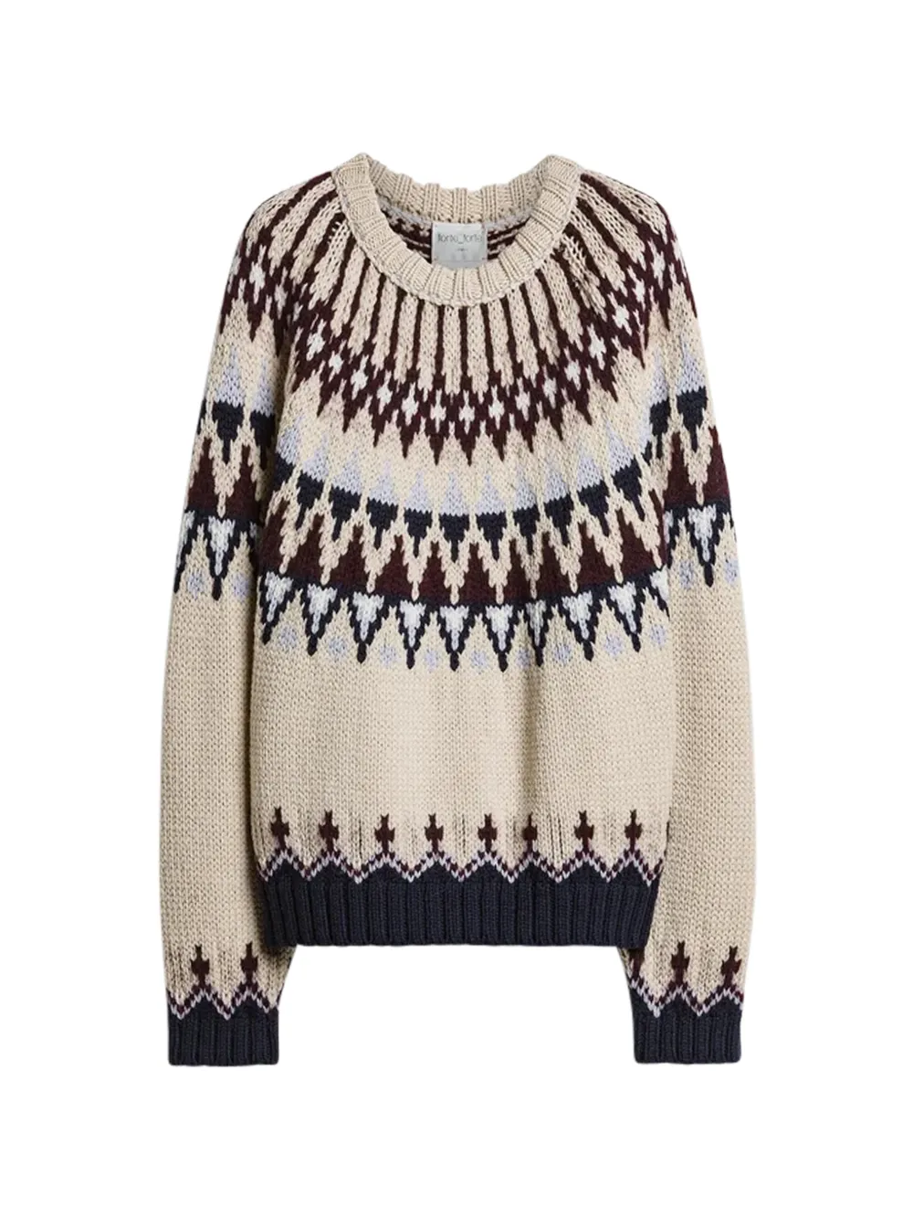 Forte Forte Fair Isle Cable-knit Sweater In Neutral