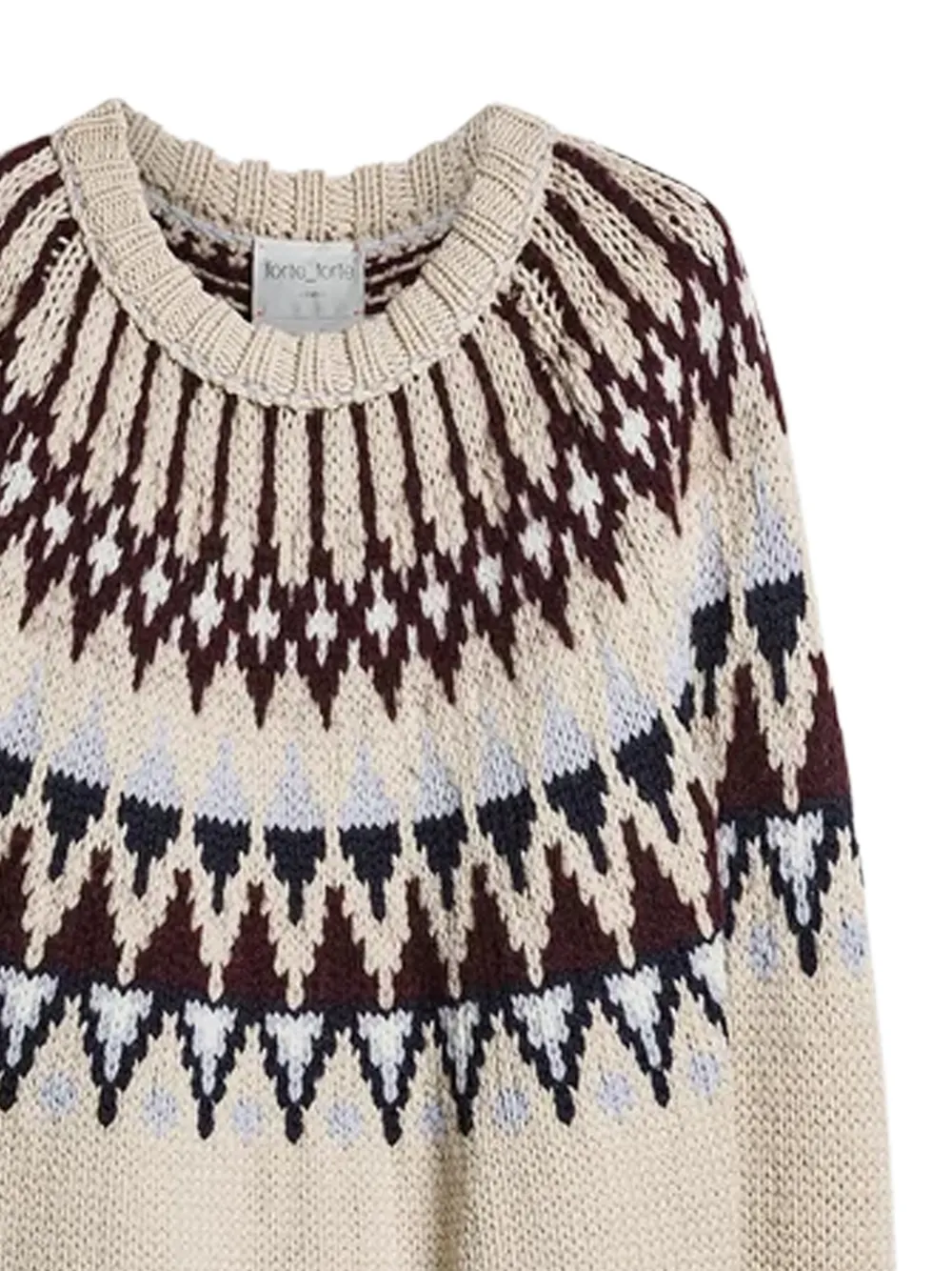 Forte fair isle cable-knit sweater Beige