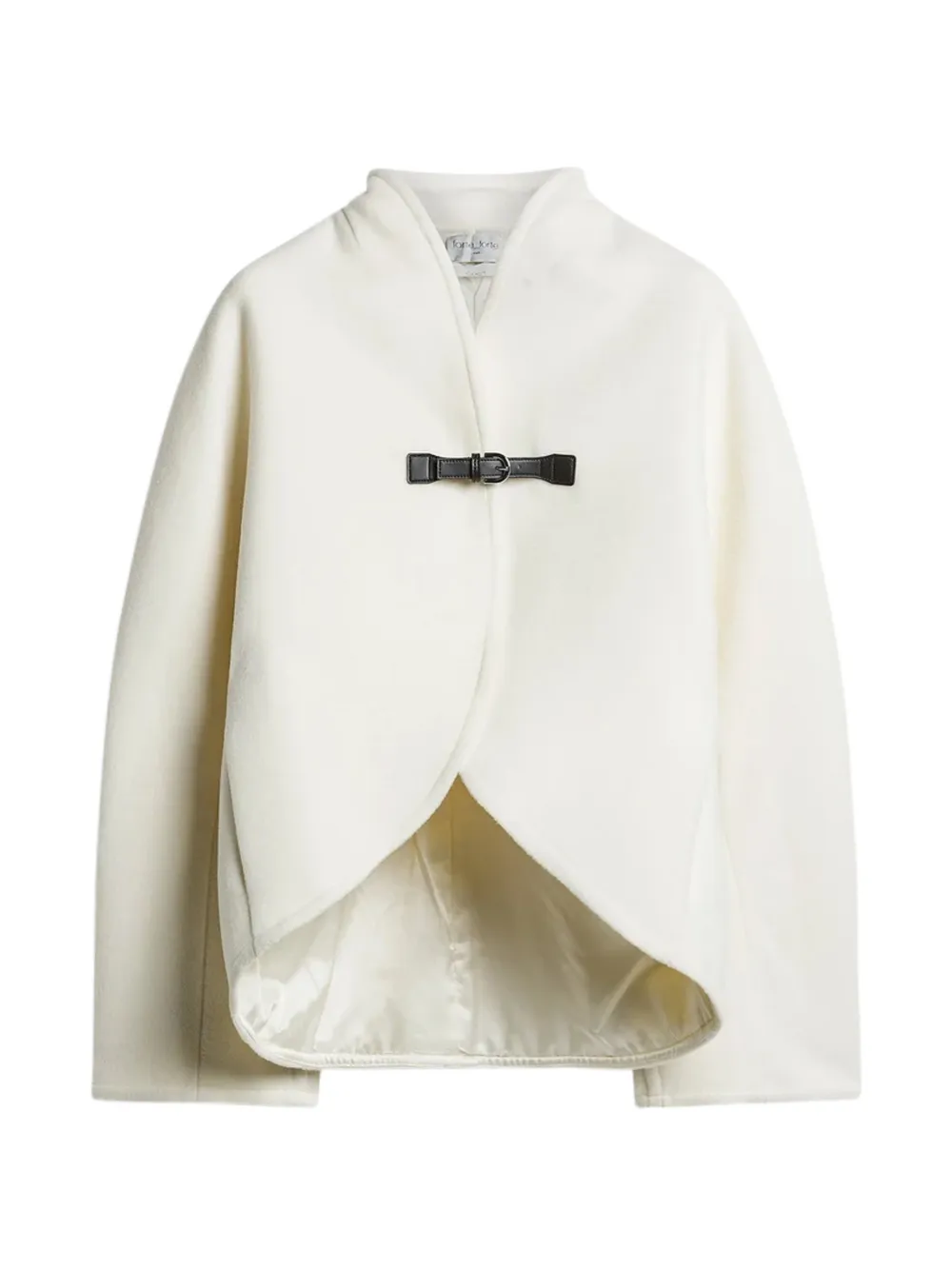 Forte buckle-fastening cropped coat Wit