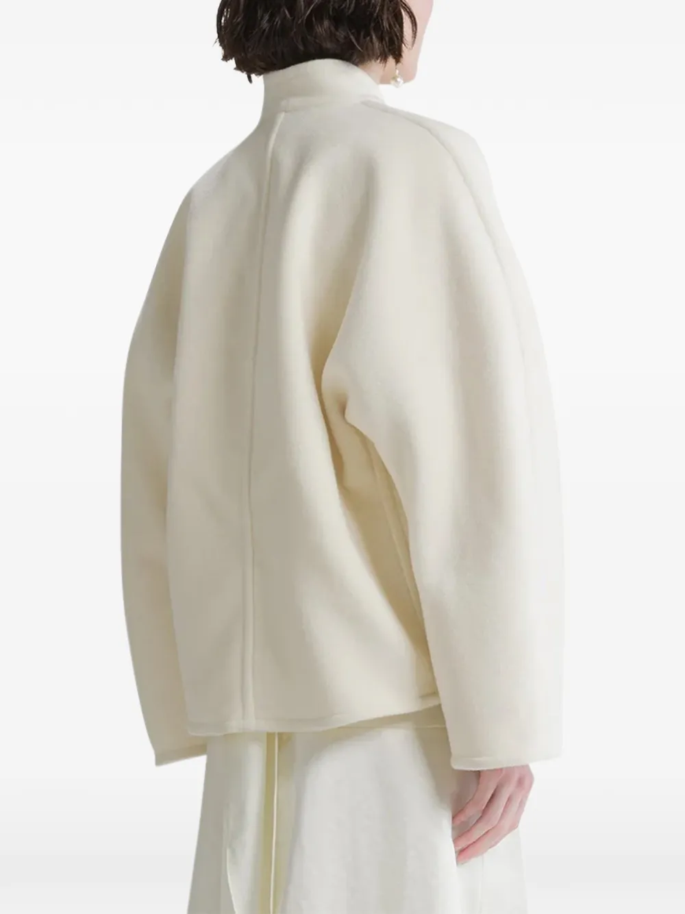 Forte buckle-fastening cropped coat Wit