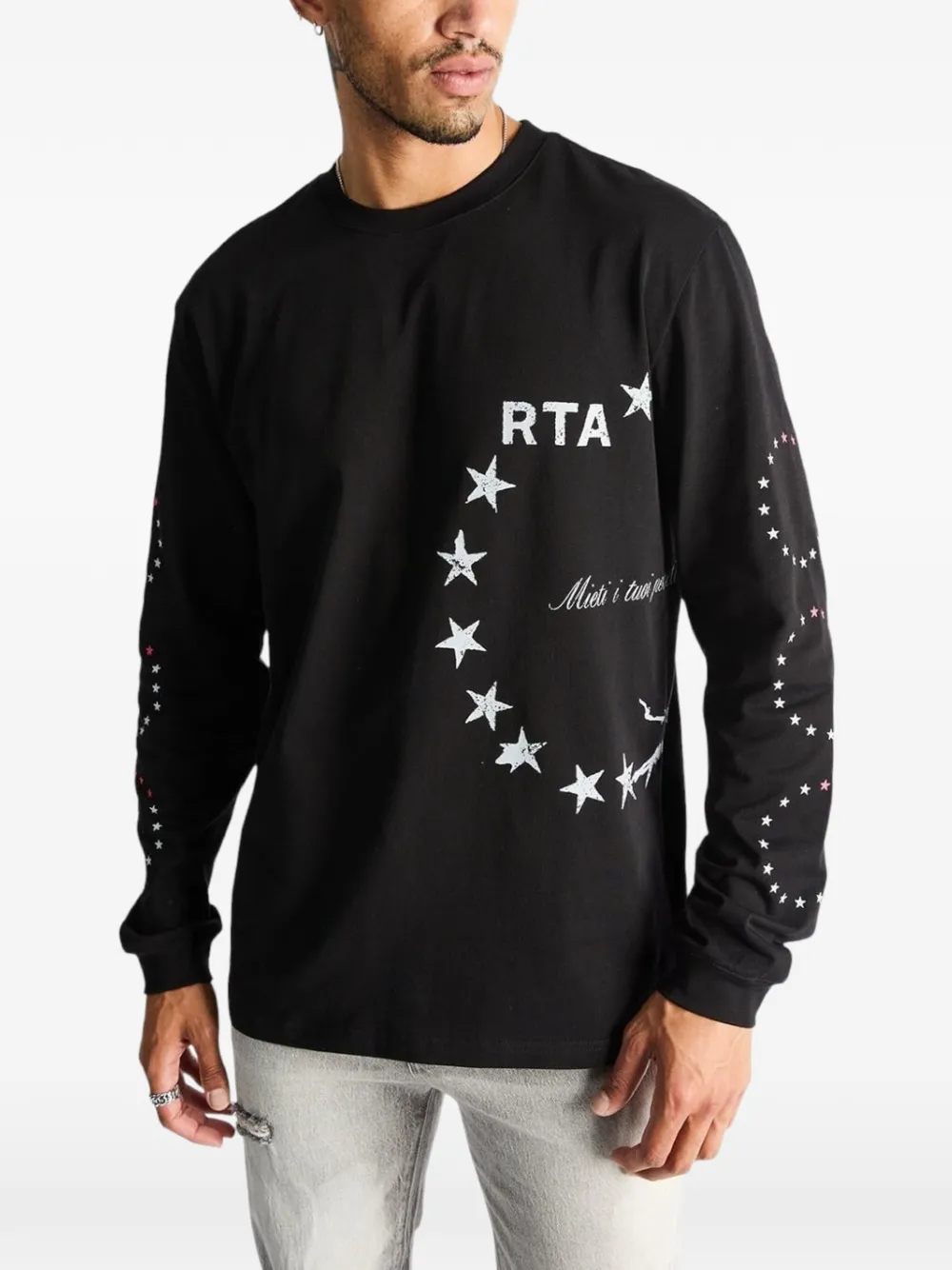 RTA Lawrence star-wire T-shirt Zwart