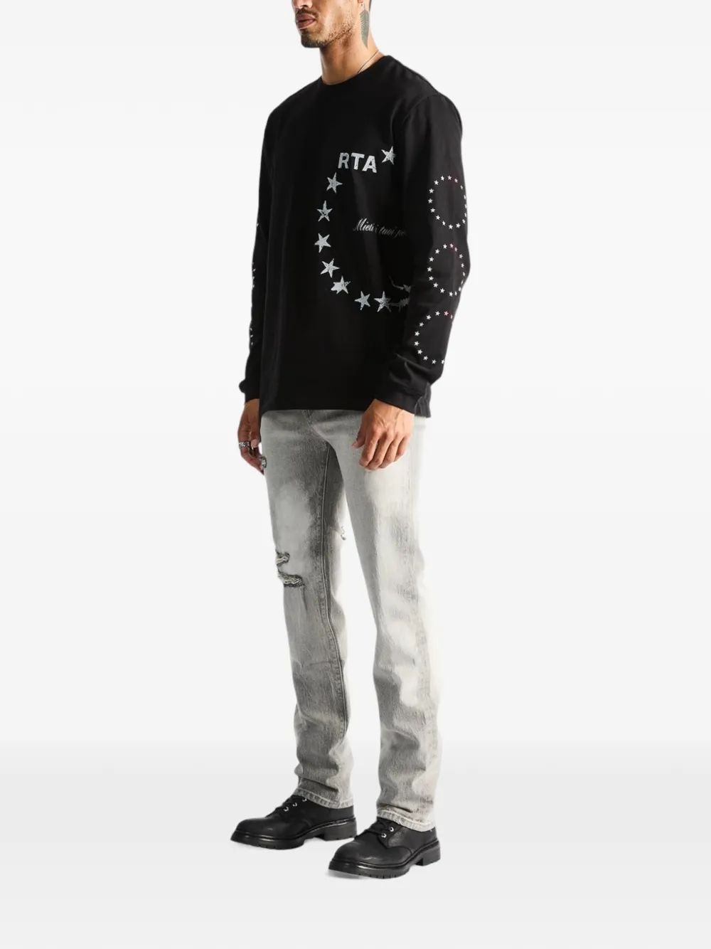 RTA Lawrence star-wire T-shirt Zwart