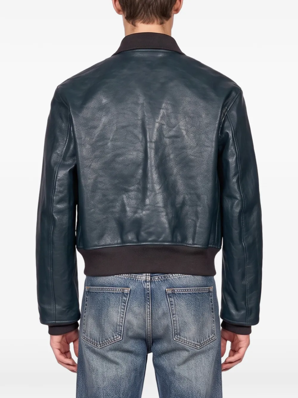 OUR LEGACY zip-up leather jacket Blauw