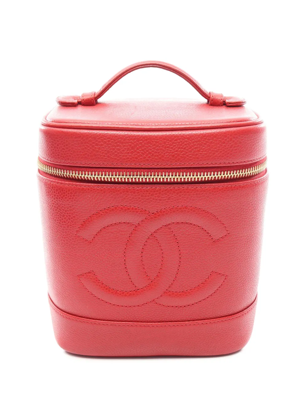 CHANEL Pre-Owned 1994-1996 CC Caviar vanity bag - Rot