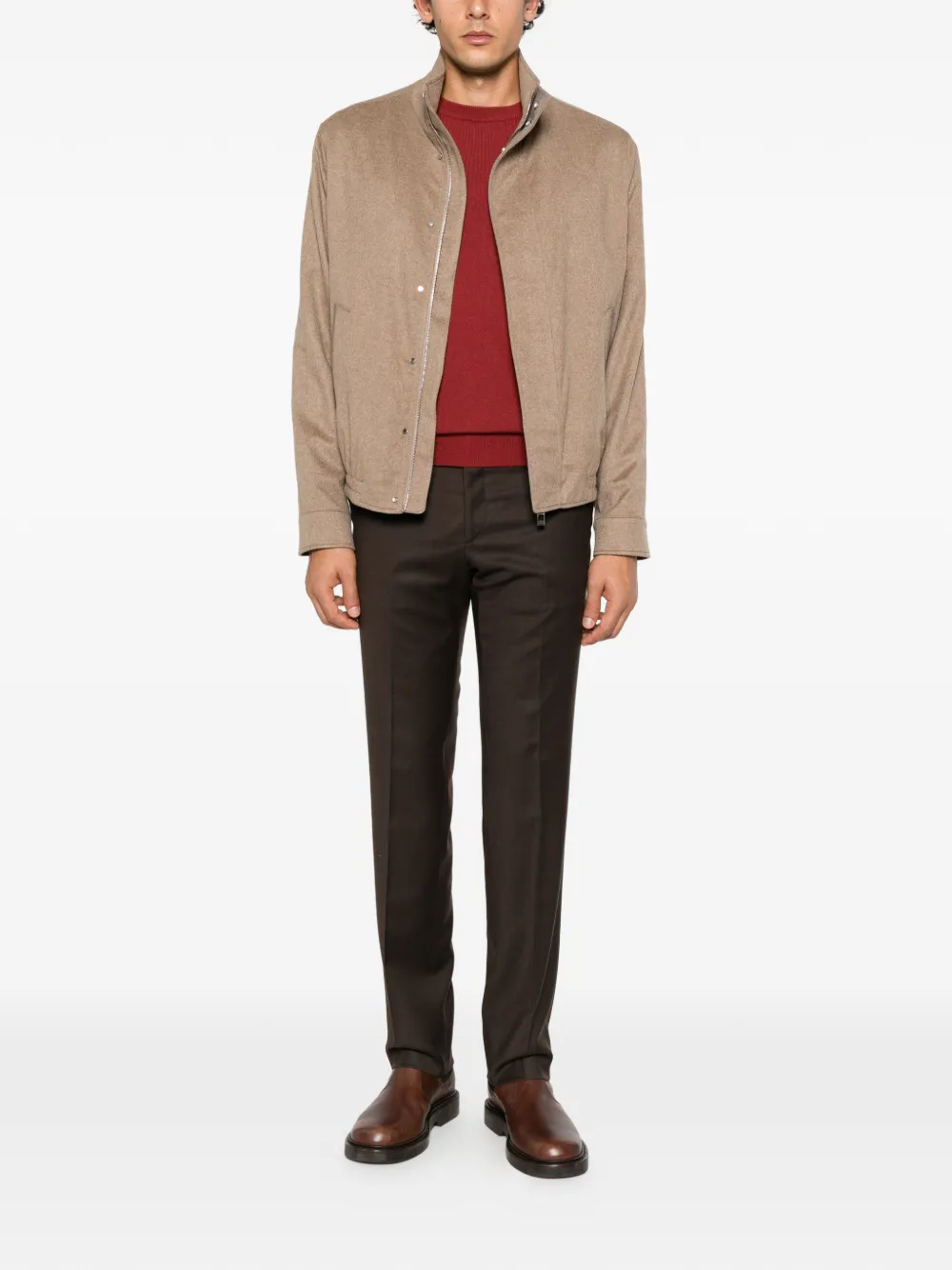 Briglia 1949 belt loops tailored trousers Bruin