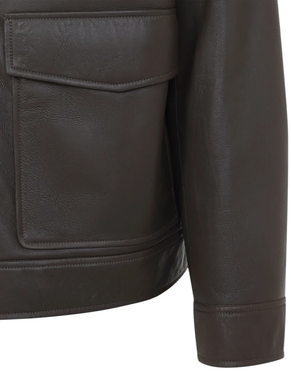 Yves Salomon shearling-collar leather jacket Bruin