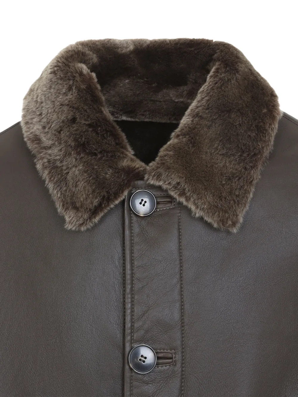 Yves Salomon shearling-collar leather jacket Bruin