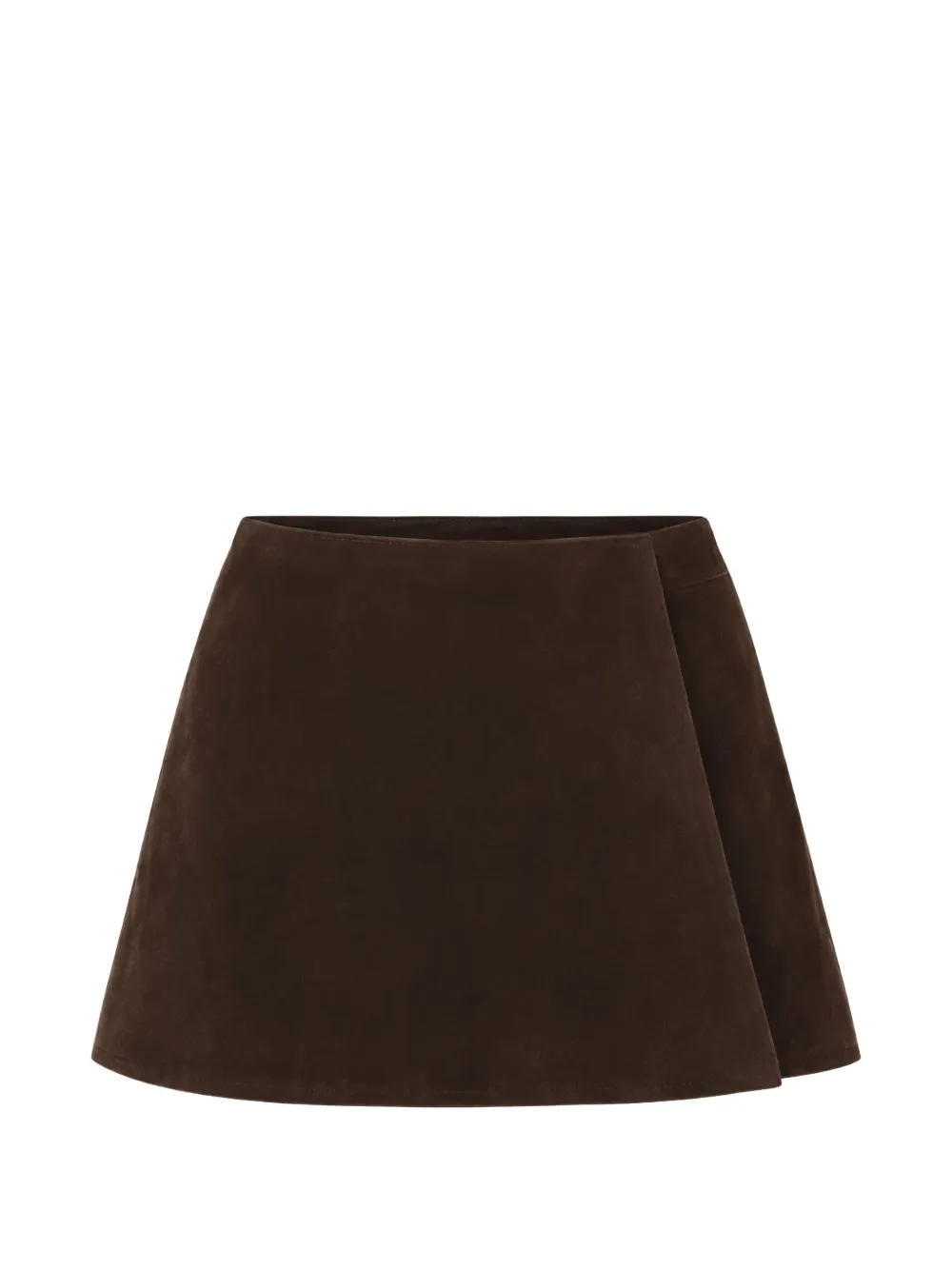 IRO Suède mini-wikkelrok Bruin