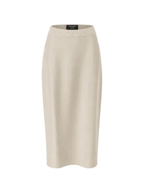 Gran Sasso ribbed-knit pencil mid skirt