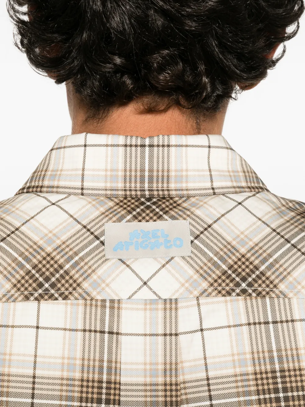 Axel Arigato Wick check-pattern chest-pocket shirt Beige