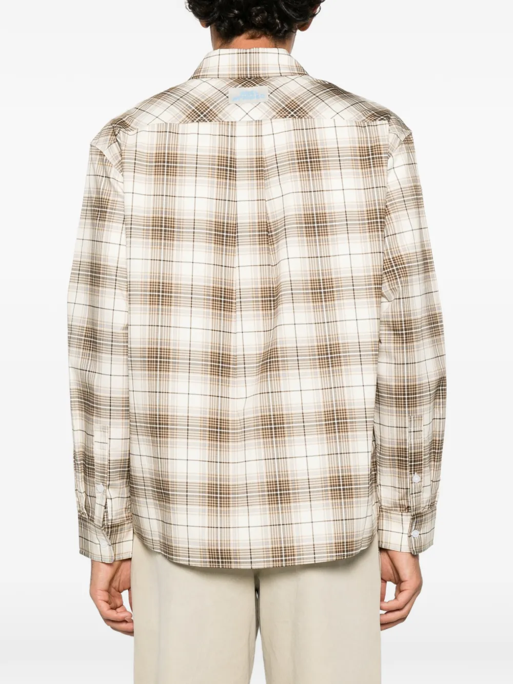 Axel Arigato Wick check-pattern chest-pocket shirt Beige